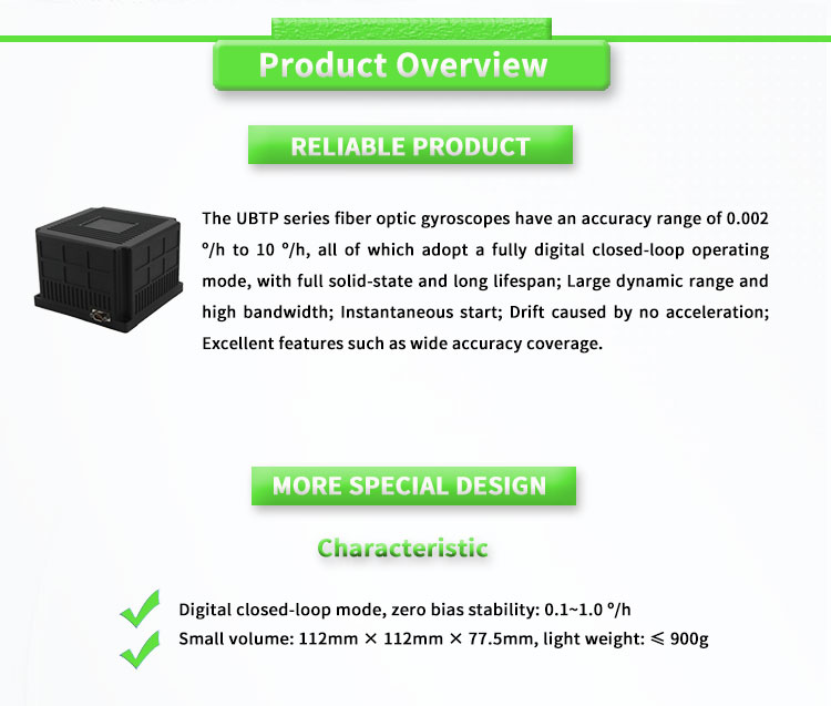 RS422 Output UNIVO UBTPT400 112-112-77.5mm 900g Navigation Inertial System with Small Size
