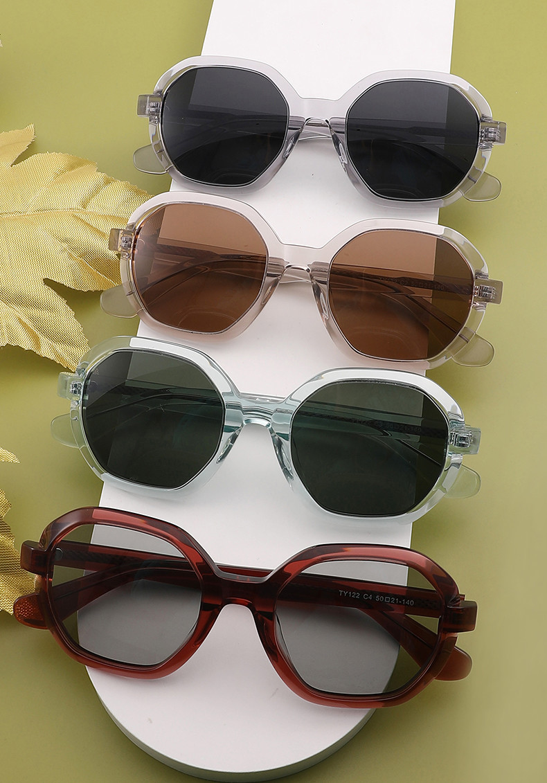 Women'S Round Acetate Sunglasses Polarized Customize Logo Anti Glare