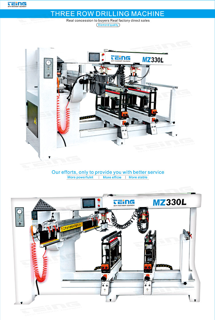 3 Rows Woodworking Multi-Boring Machine with Standard Motor Maximum Hole Depth of 60mm