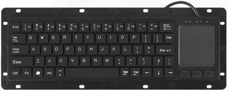 Low-cost Rugged Panelmount Plastic Keyboard With Touchpad and 68 Keys