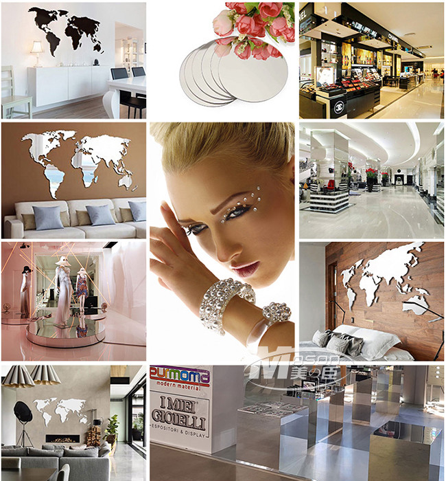4X8ft Cutting Customized Gold Mirror Acrylic Sheet For Widely Decorations