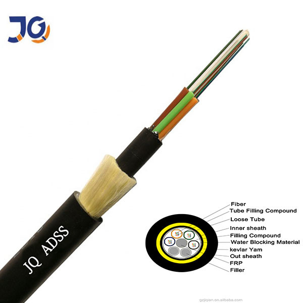 12 24 48 Core Span 100m All - Dielectric Self - Supporting ADSS Overhand Fiber Optic Cable