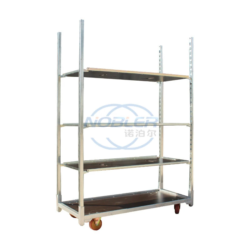 Metal Mesh Seedling Cart Danish Flower Cart With PP Wheel