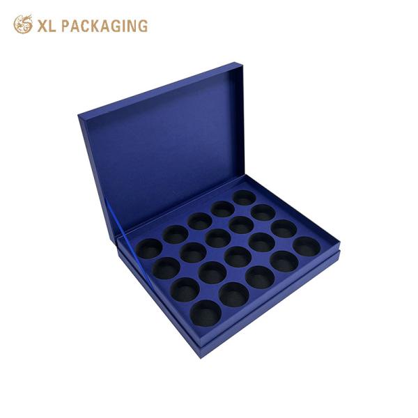 Quality Luxury Custom Chocolate Packaging Box Book Shape , Blue Magentic Chocolate Gift Box for sale