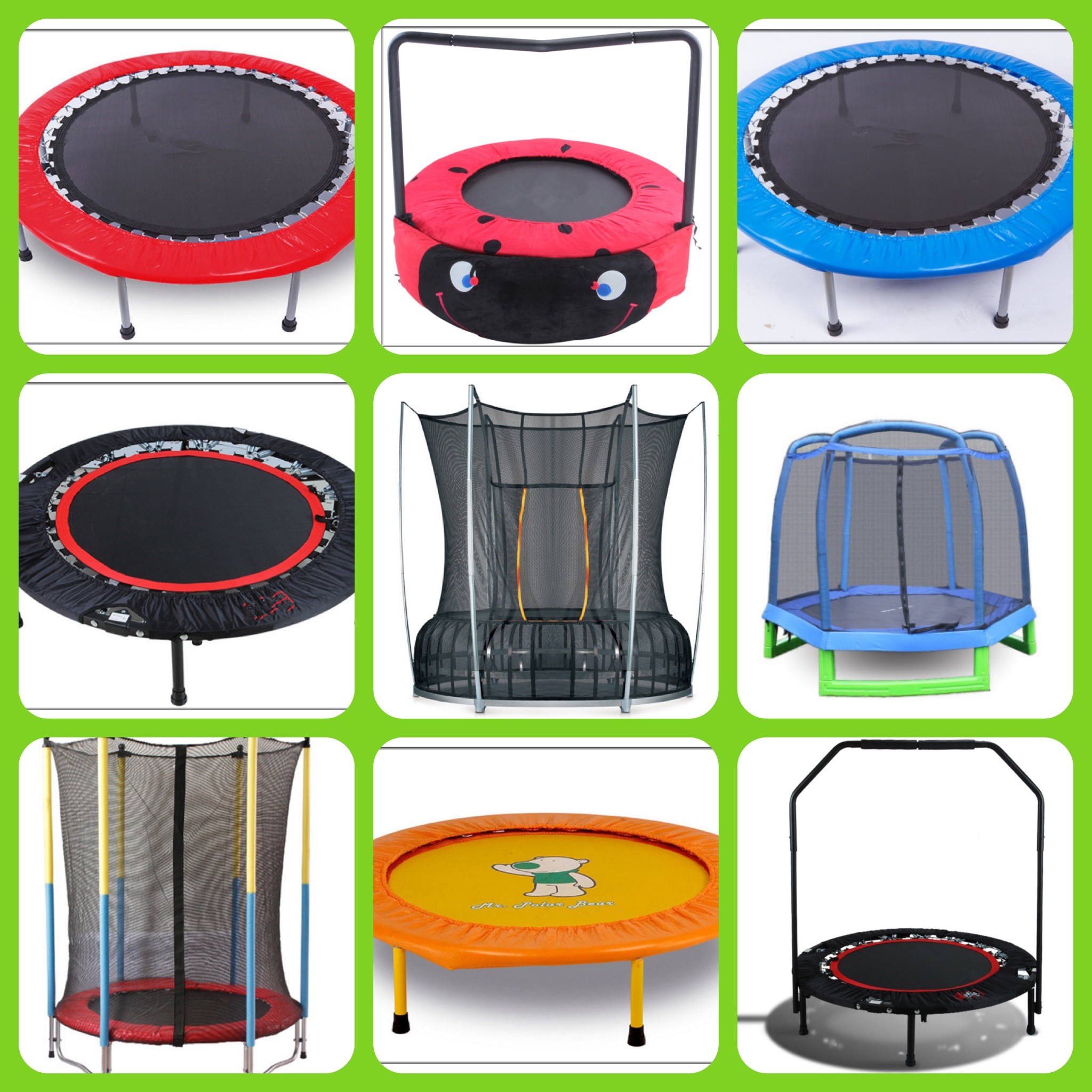 China Supply 55 Inch Kids & Adults Jumping Center Small Body Building Fitness Trampoline with Enclosure