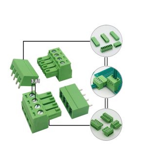 3.81mm Pitch PCB Plug-in Screw Terminal Blocks Plug + Right Angle Pin Header