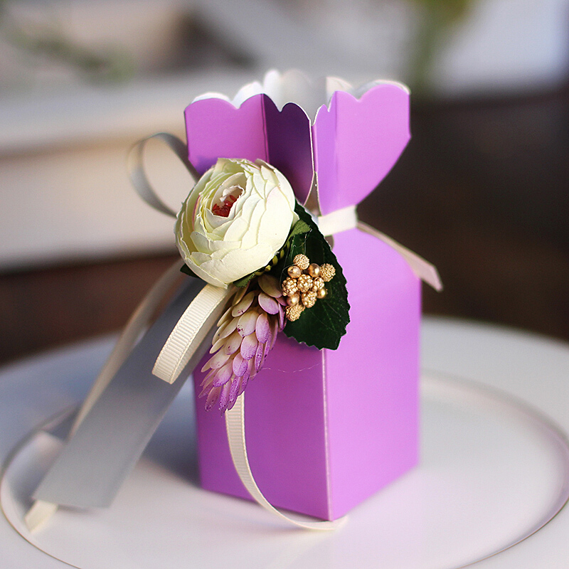 Custom Logo Printing Colorful Chocolate Candy Packaging Box for Wedding Favors Gifts