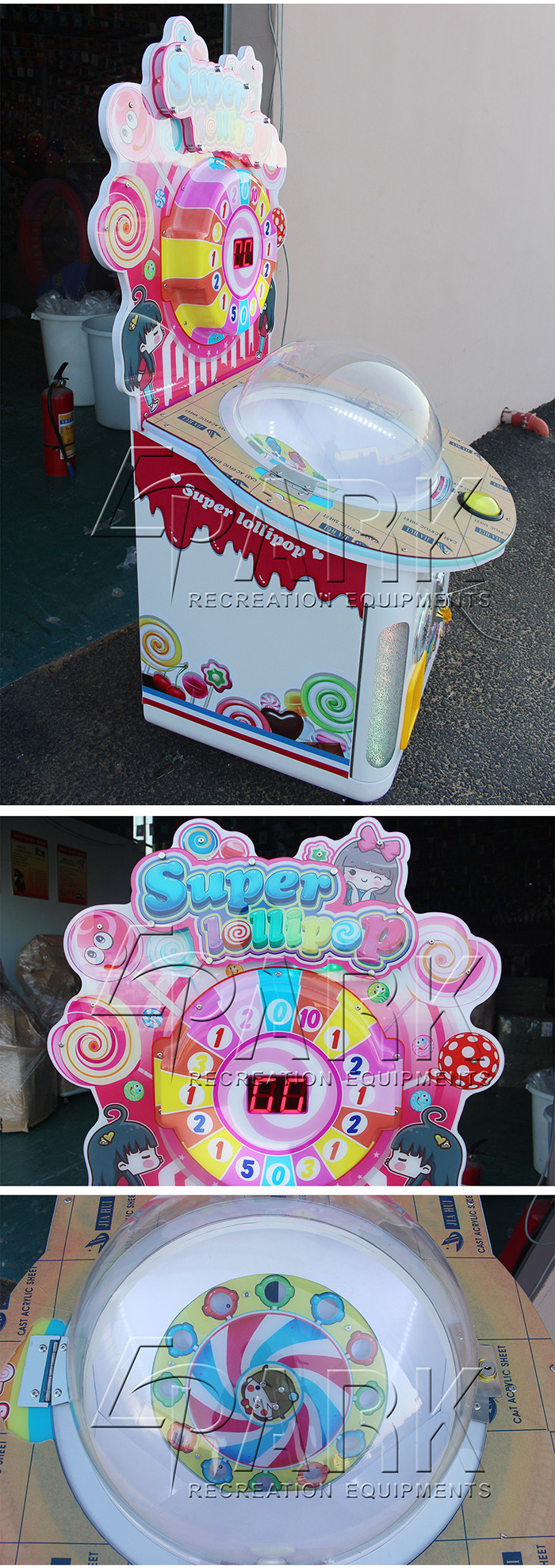 Cute Cartoon Lollipops Candy Crane Game Machine Easy To Operated