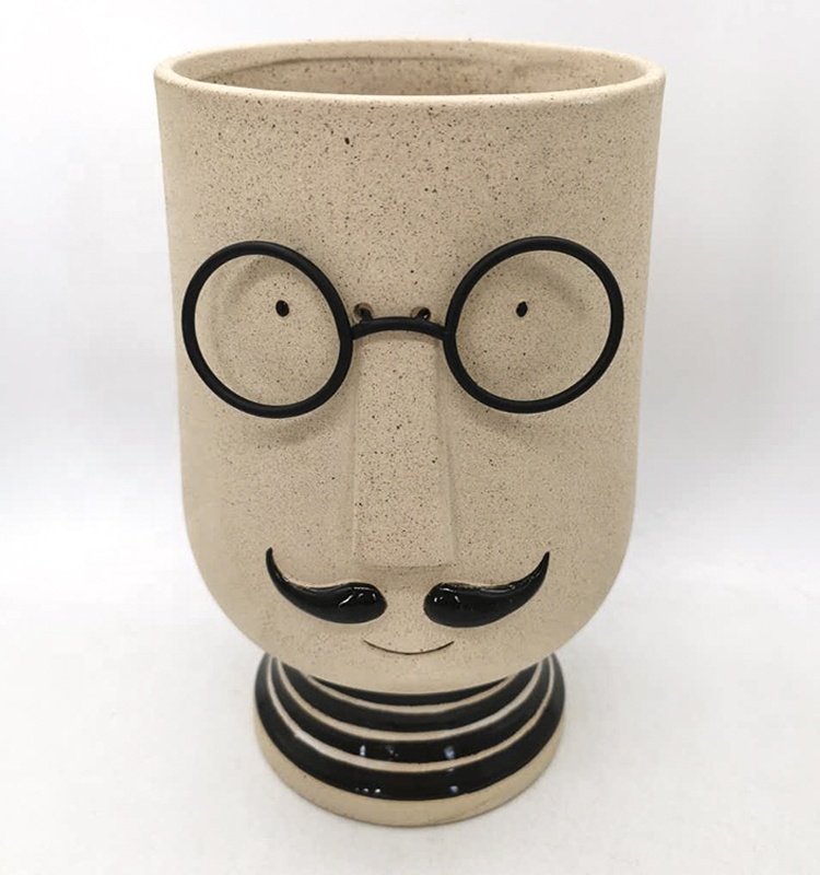 14 Inch 10 Inch 12 Inch Ceramic Flower Pot Lovely Instagram 3D Unique MEN Shaped