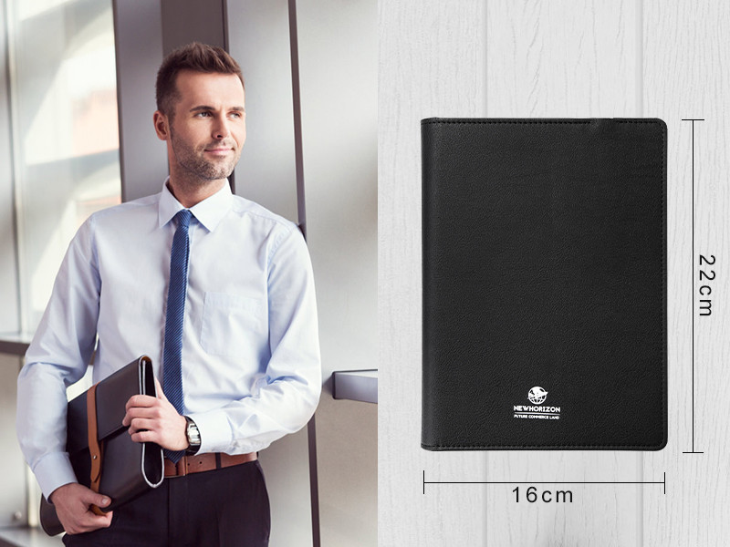 Business Gifts Custom Logo Pu Leather Cover 15W Fast Charging Wireless Phone Charger And Notebook