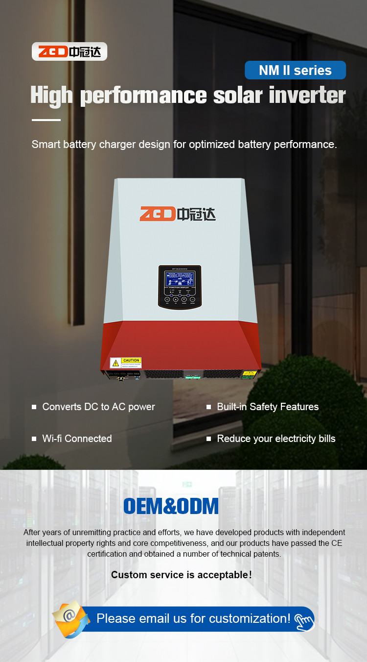 Home Use Pure Sine Wave Single Phase Solar Inverter For Hybrid Off Grid