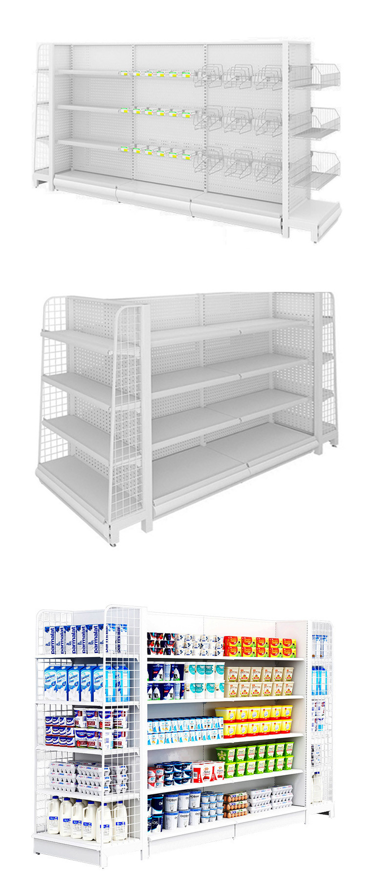 30-80KG/Layer Sturdy Modern Supermarket Display Rack System Retail Shelves