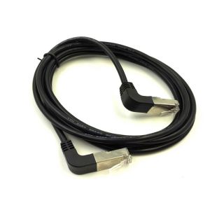 Double UP Angle Ethernet Lan Cable / Cat6 FTP Stp Patch Cord Custom Jacket