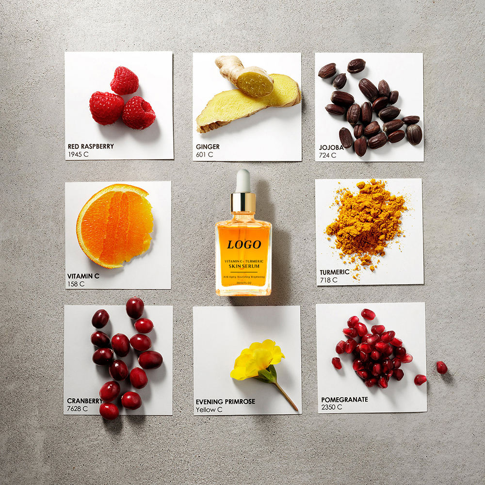 Organic Skin Revitalizer Moisturizing Face Turmeric Serum Ginger Extract Face Brightening Serum