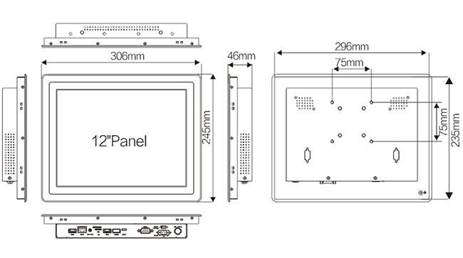 IP65 Waterproof 12.1" Android 7.1 Fanless Industrial Panel PC