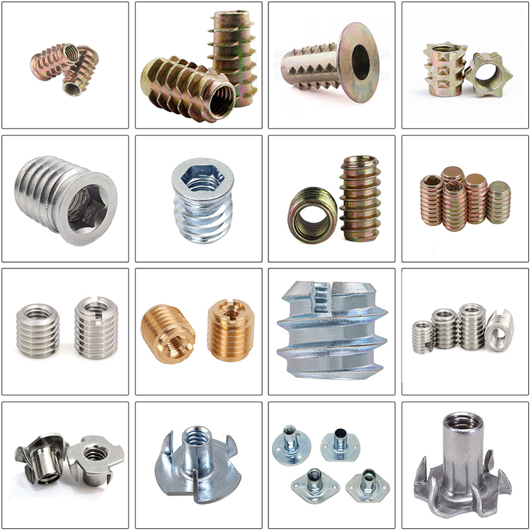 Factory Stock Furniture Threaded Inserts for Wood Insert Nut M4/M5/M6/M8/M10 Type D Insertnut