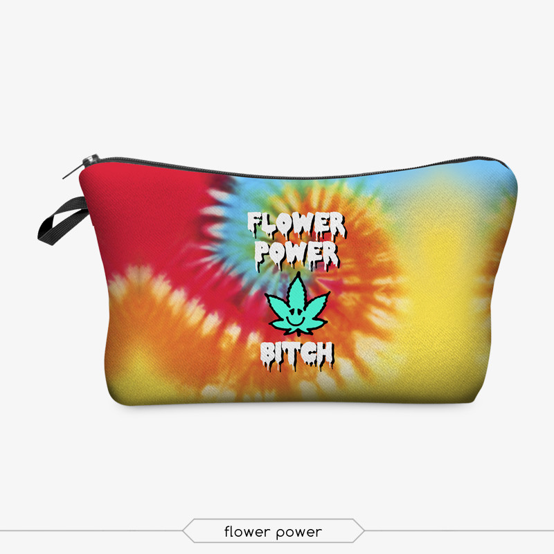 Waterproof Travel Toiletry Pouch Makeup with Zipper (Mandala Flowers)