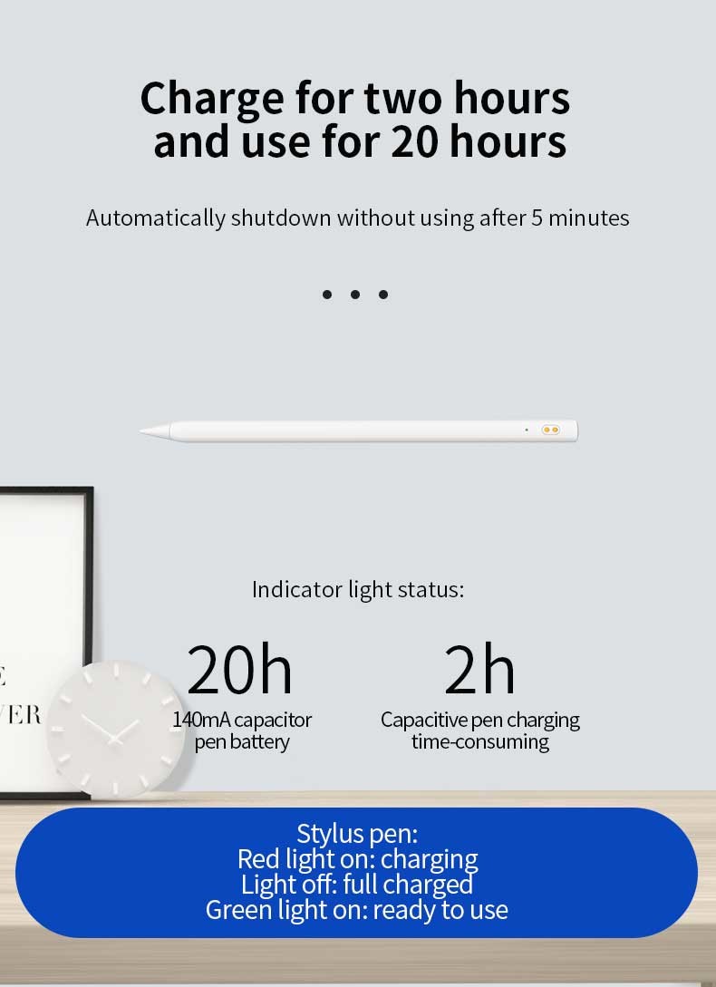 Bluetooth iPad Writing Tool 14cm 2048 Levels Pressure Sensitivity