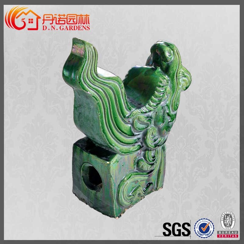 House Porcelain Chinese Roof Ornaments Eaves Figure Ornate Roof Ridge Tiles