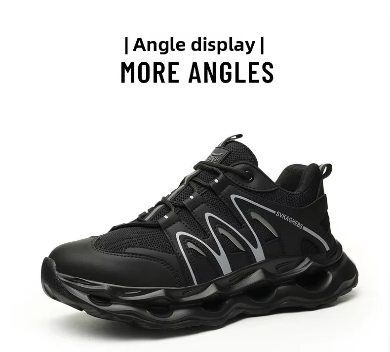 Breathable Microfiber Leather Mesh Safety Shoes Kevlar Anti-stab Work Shoes Steel Toe Anti-smashing EVA Sole