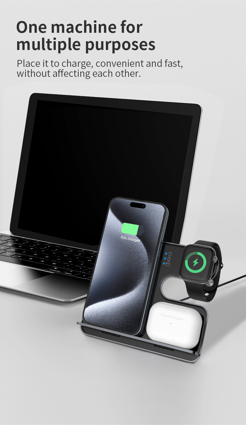 Aluminum Alloy Wireless Charging Pad for IPhone Samsung Overcharge Protection 15W Output