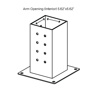 Standard Size 3 Arm Anchor and Wood Post Base Metal Pergola Brackets Kits for Outdoors