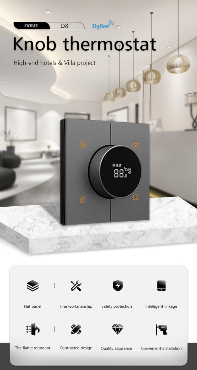 UK Standard Home Smart Thermostat Tuya Zigbee 3.0 Wireless App Control Type