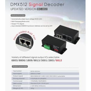 DMX To SPI DMX 512 LED Controller Decoder For TM1809 WS2812b