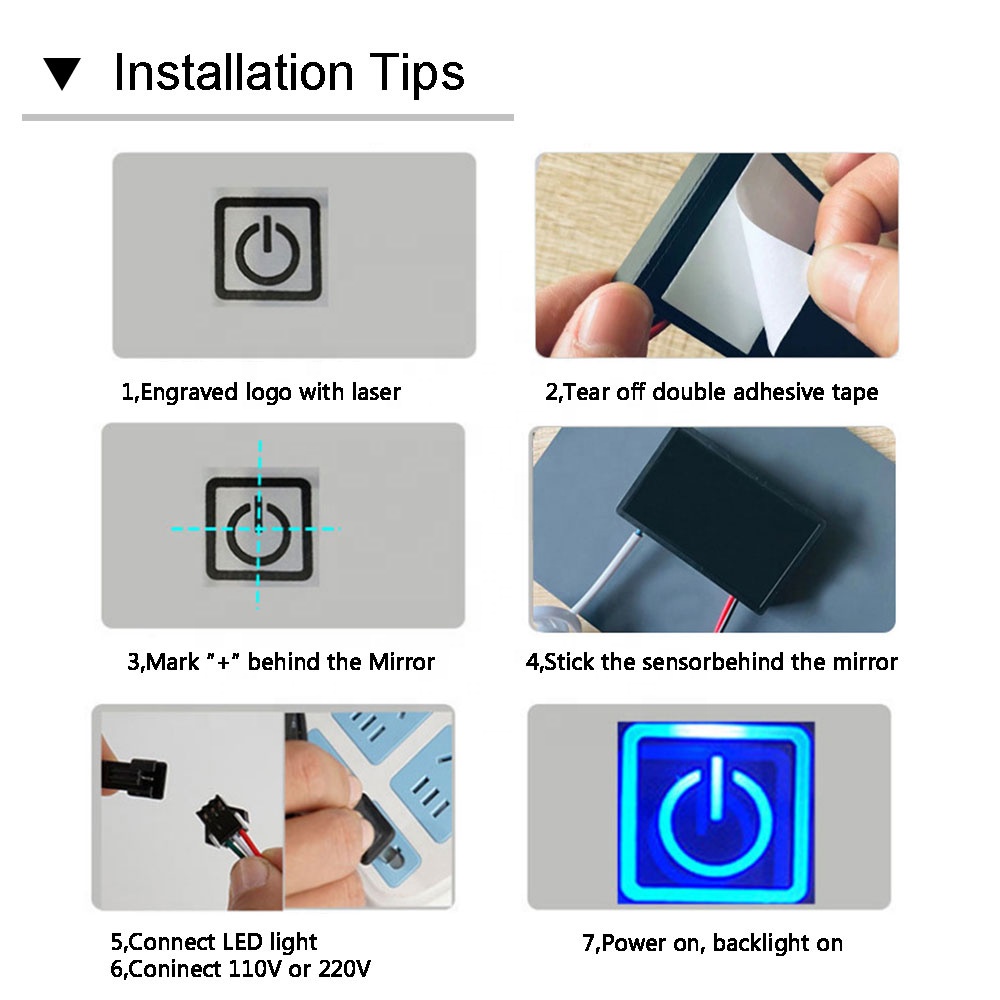 Handy SL Radar Single Color Touch Sensor Switch for Bathroom Vanities Mirror 12V 12W