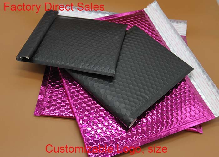 VMPET/CPE Structure Metallic Bubble Wrap Envelopes Custom Printing Self Sealed