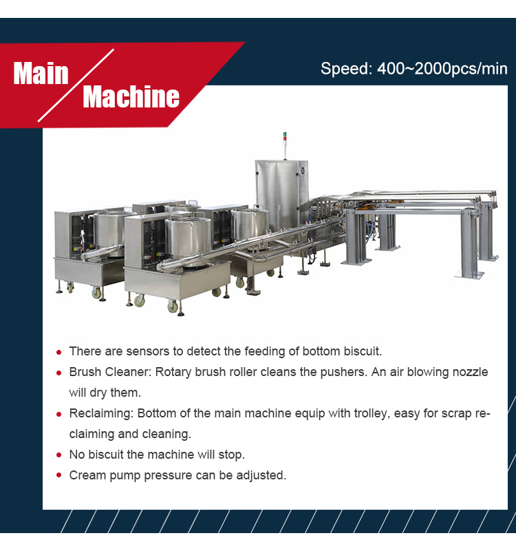 Industrial Filling Chocolate / Biscuit Sandwiching Machine Automatic