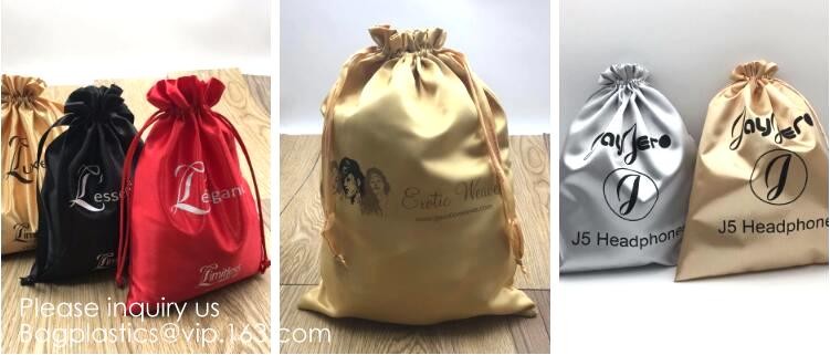 Soft Toy Storage Satin Bag With Drawstring,Promotional Red Wine Color Satin Packaging Bag,Hot selling Fancy Pink Satin J
