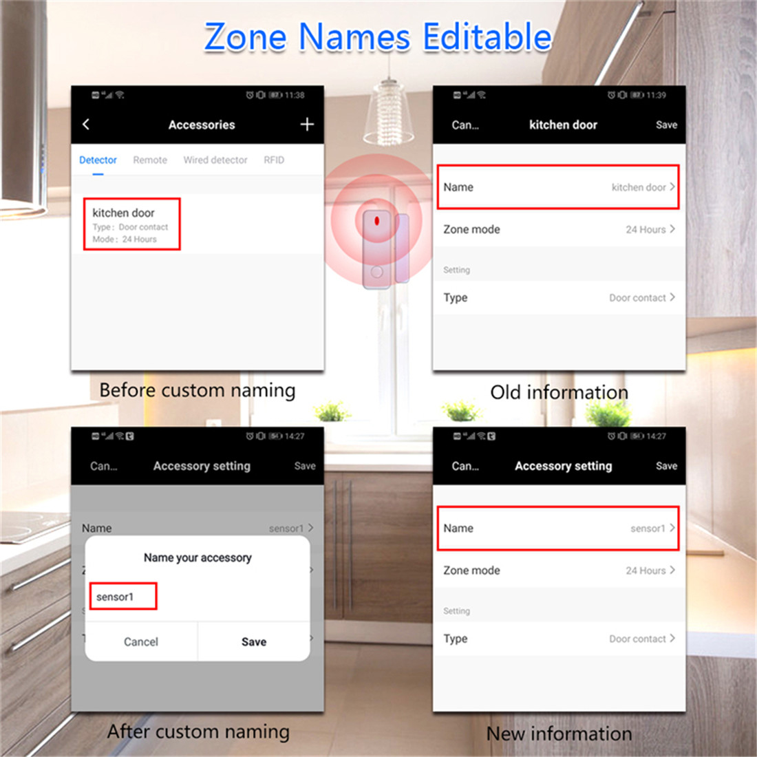 Wireless WIFI GSM Home Security Alarm System For Tuya Smart Life APP With Motion Sensor Compatible With Alexa & Google