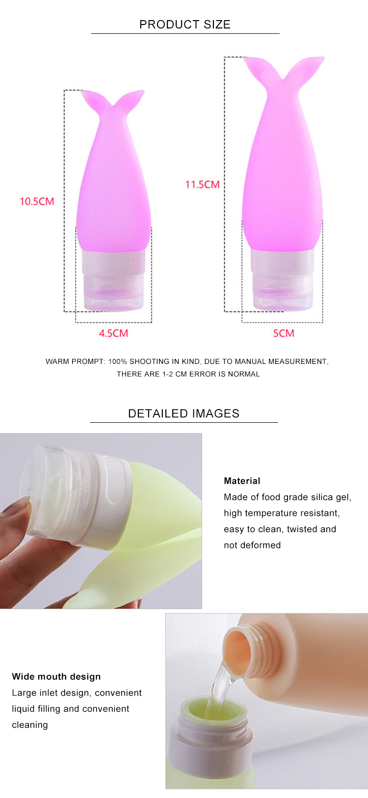 89ml Waterless Silicone Travel Bottles