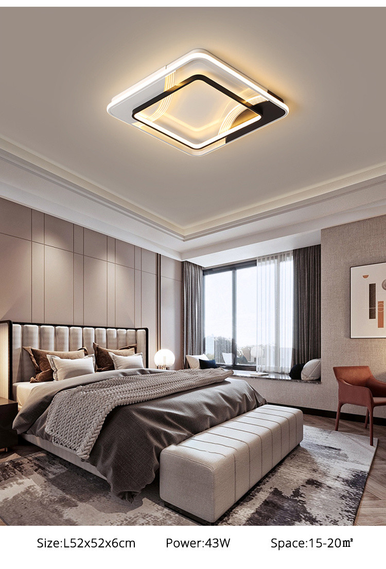 Round Square Led ceiling lamp For Living Room Lights Bedroom Black White ceiling Lights(WH-MA-264)