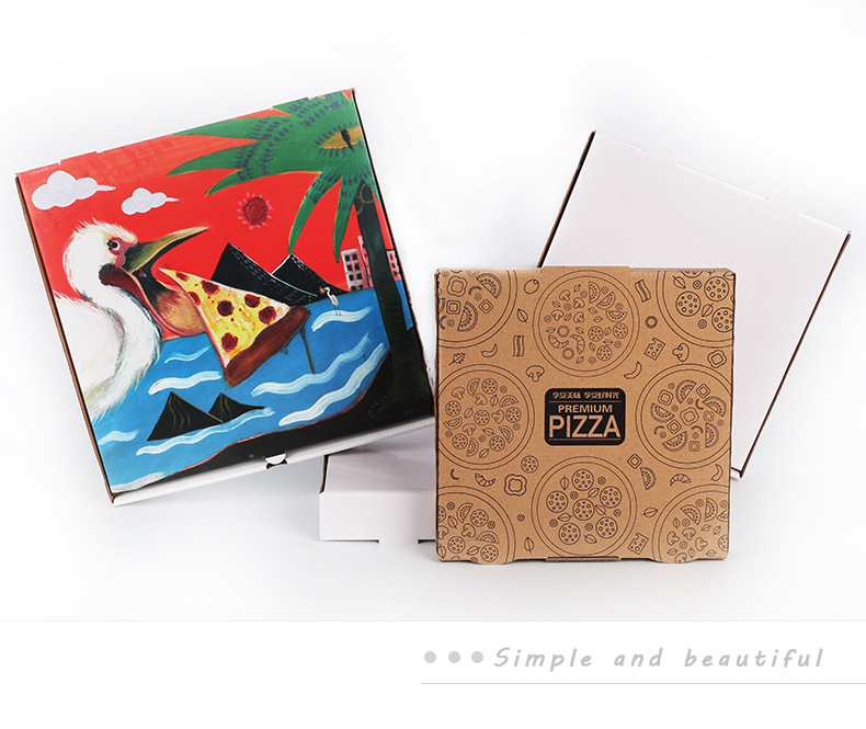 Vanishing Carton White Pizza Boxes Manufacturing Hexagon Square Triangle 14inch