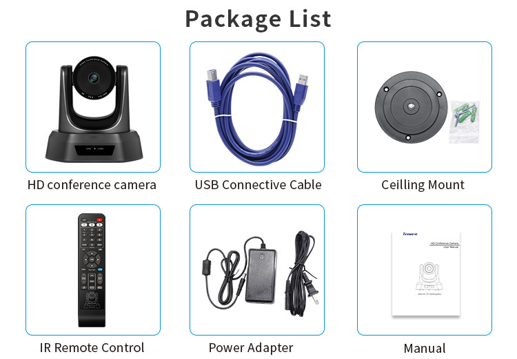 Tongveo Nv20A HD 1080P PTZ Conference Camera 20X Zoom USB Conference Cam HDMI and SDI Output Simultaneously for Big Meeting Rooms