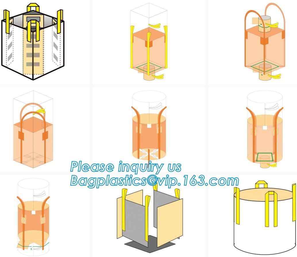 Free shipping big bulk bag 1.5 ton pp woven big bulk FIBC bags grain wheat flour super sack,woven big bag jumbo bags FIB