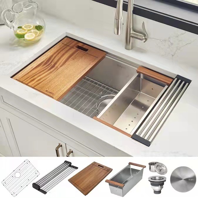 304SUS Stainless Steel Topmount Kitchen Sink With Tap Hole 36*20 Inch