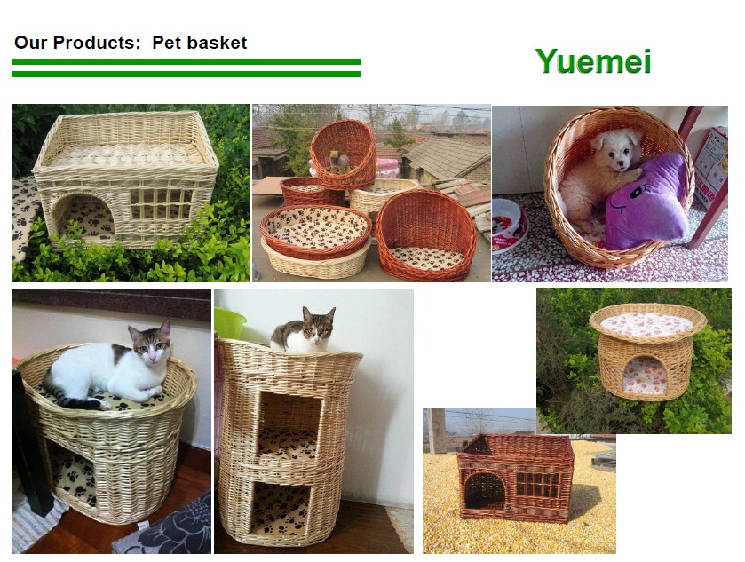 Wicker flower basket manufacturer factory with handle customised size