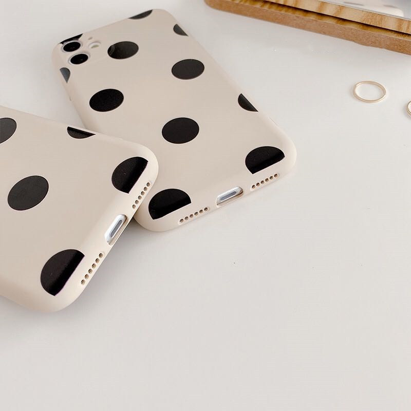 Iphone 12 Shockproof Phone Case Liquid Silicone Polka Dot Patterns Anti-Knock