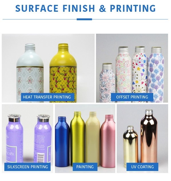 Sliver Color Customized Color Aluminum Bottles Hand Sanitizer Spray Bottle Aluminum Cosmetic Bottles