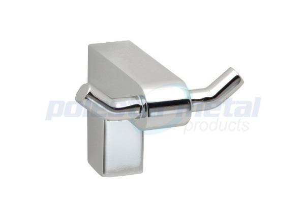 Polished Chrome Zamak 9600 Series Stainless Steel Double Robe Hook 2-15/16"