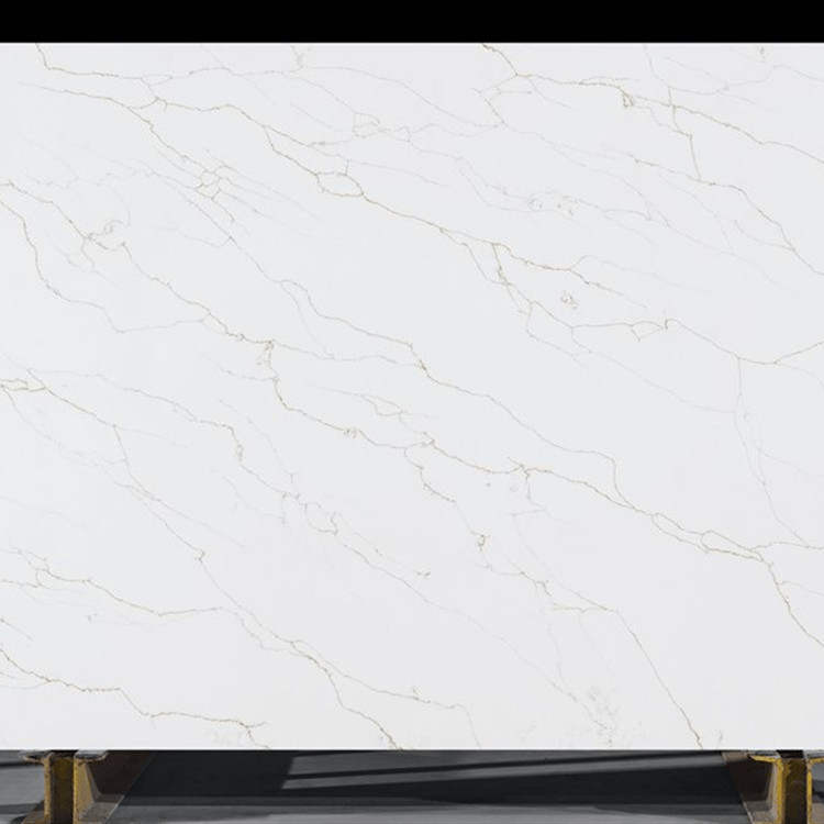 Calacatta Color Artificial Countertop Quartz Stone Slabs 3200x1600mm For Kitchen