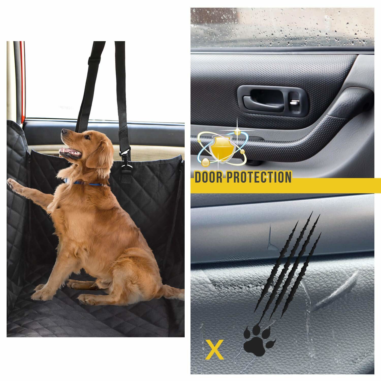 54in 58in Dog Backseat Car Cover Nonslip Heavy Duty Dog Hammock