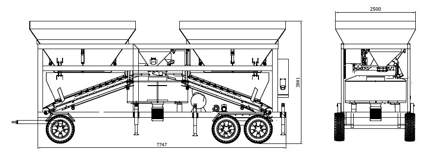 Professional On Site Mobile Concrete Batching Plant 50 m³/H High Performance fast moving