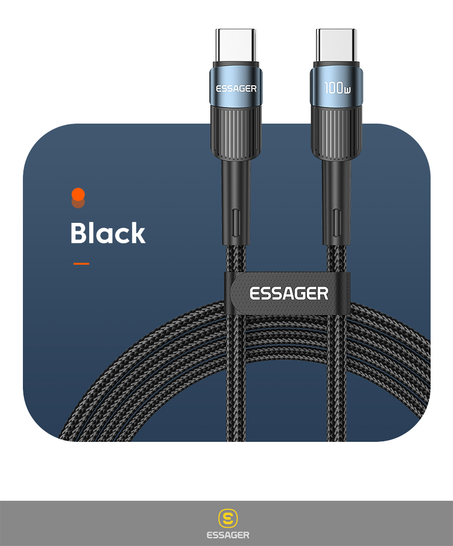 Fast Charging USB C To C Data Cable Wired Braided 100W For Mobile Phone Accessories