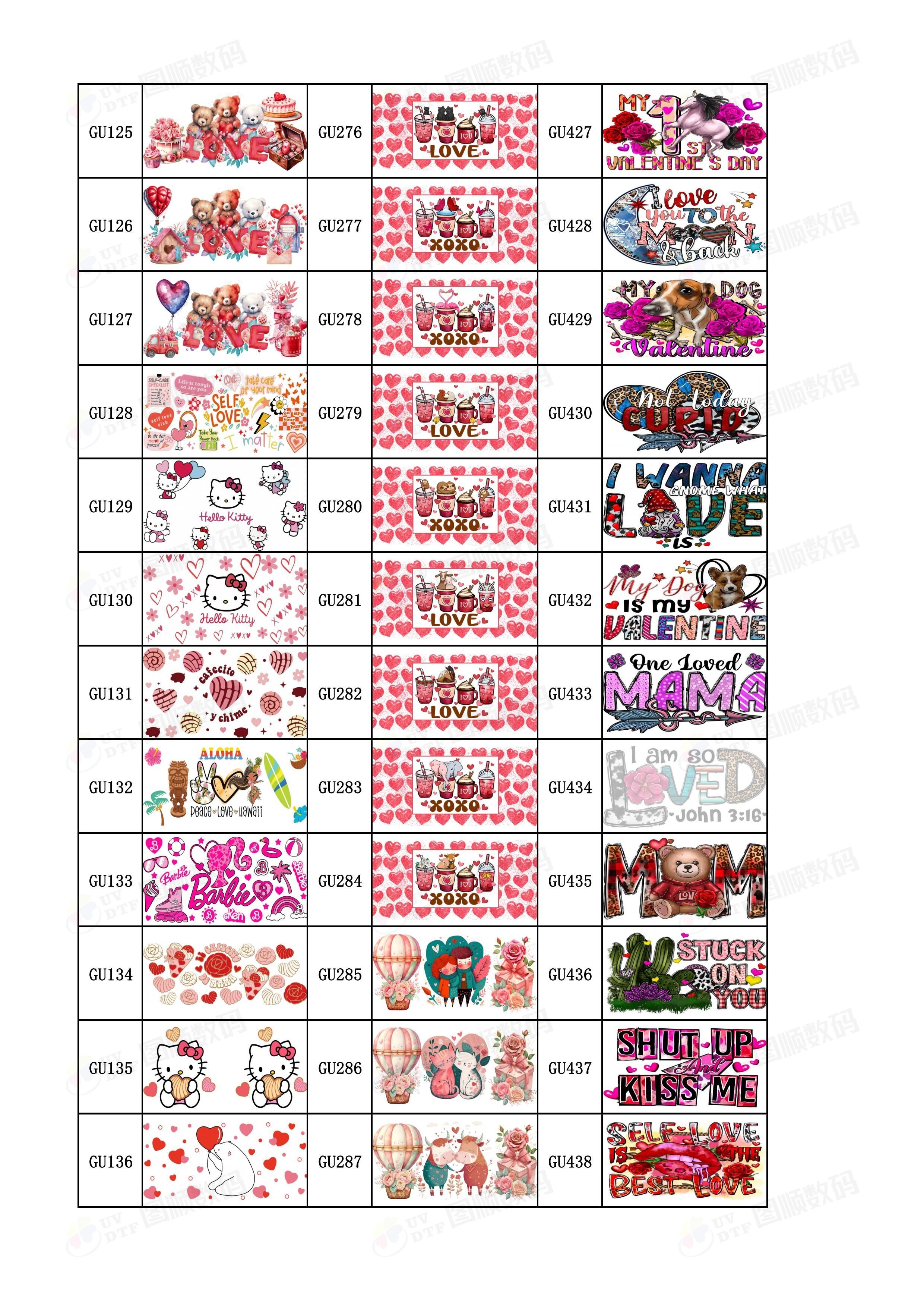 UV Ink AB Film Custom UV Transfer Stickers For Mugs Coffee Tumblers 16oz Libbey Glass Cups