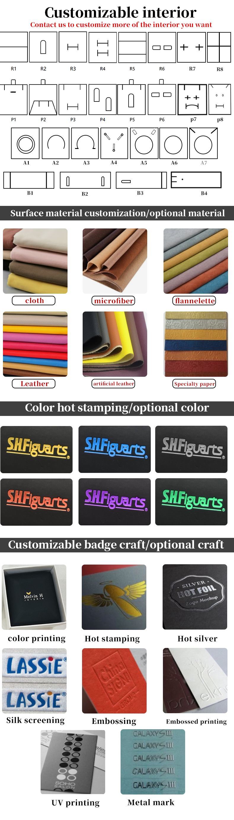 Customized Size Hanhong Embossed Gray Jewelry Packaging Box for Necklace and Ring