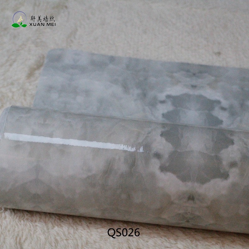 0.60m width *10m length or 0.6m width *100m Modern 3D Marble Glossy Self Adhesive PVC Wallpaper for Kitchen Furniture Decoration
